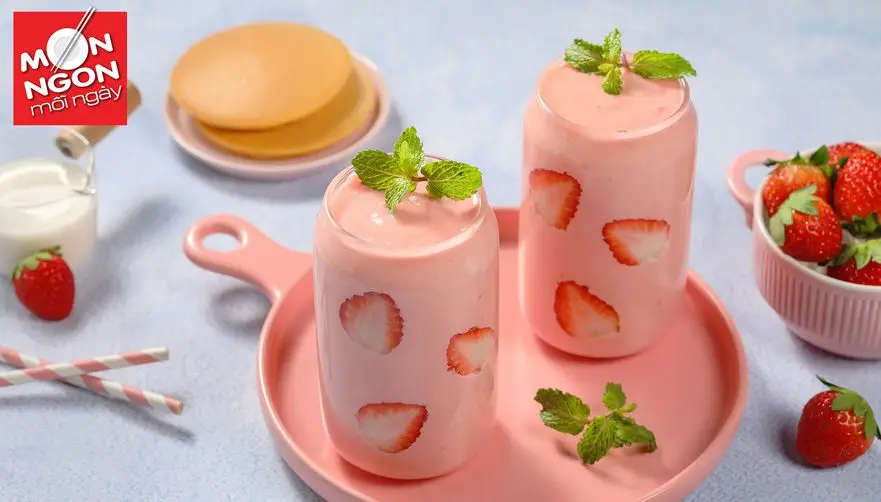 Smoothies tr&agrave; sữa d&acirc;u