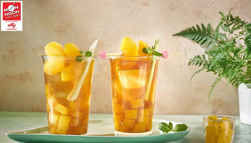 tr&agrave; đ&agrave;o cam sả