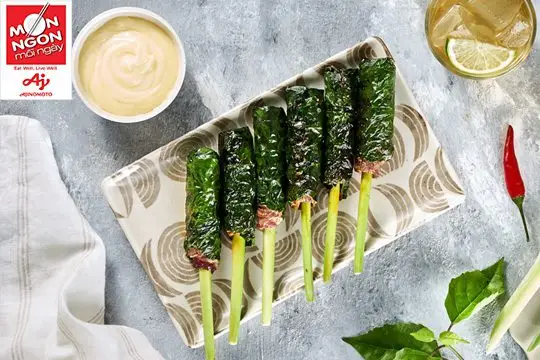 B&ograve; nướng l&aacute; c&aacute;ch