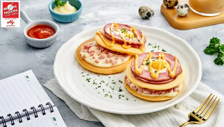 Bữa sáng ngon nhanh gọn với món pancake jambon trứng cút