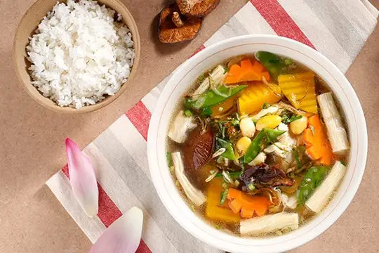 canh bạch quả b&iacute; đỏ