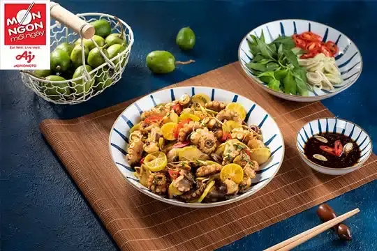 bạch tuộc lắc c&oacute;c non sa tế cay