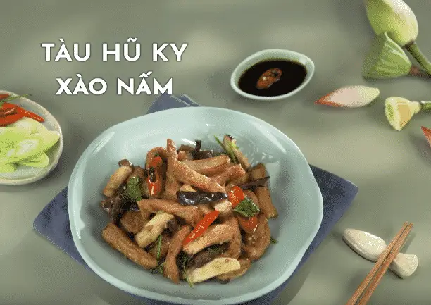 Tàu hũ ky xào nấm: Món chay yêu thích của cả nhà