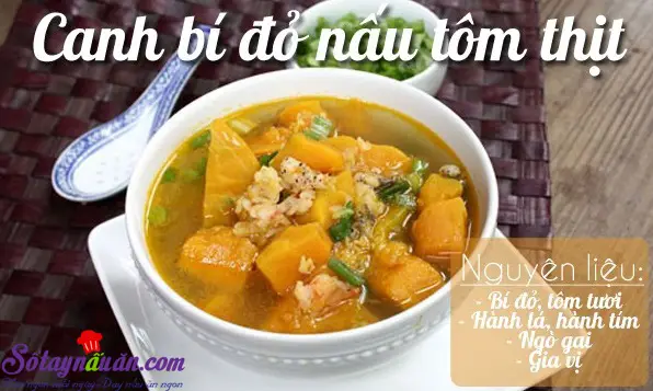 Canh bí đỏ nấu thịt
