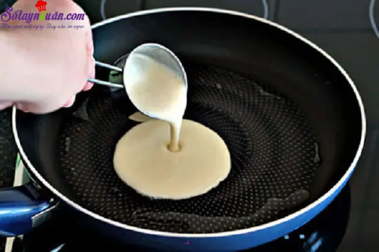 C&aacute;ch l&agrave;m m&oacute;n b&aacute;nh crepe nh&acirc;n t&aacute;o 6
