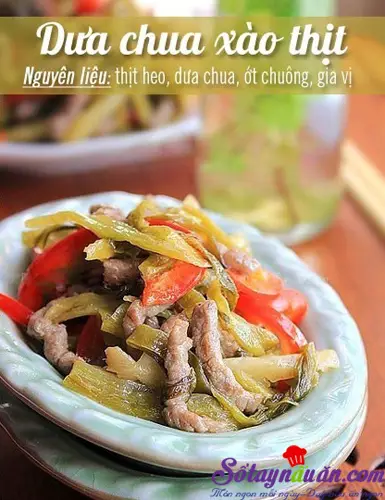Dưa chua x&agrave;o thịt nạc