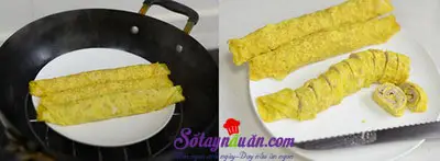 C&aacute;ch l&agrave;m trứng cuộn thịt 4