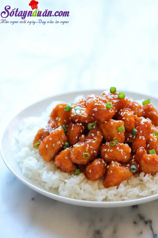 Gà xốt chua ngọt cả nhà khen ngon