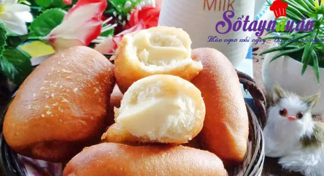 Cách làm bánh mì chiên nhân kem custard cực giòn cực ngon