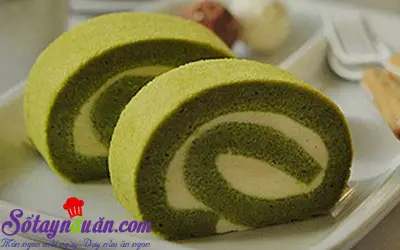 C&aacute;ch l&agrave;m b&aacute;nh b&ocirc;ng lan cuộn vị tr&agrave; xanh 9
