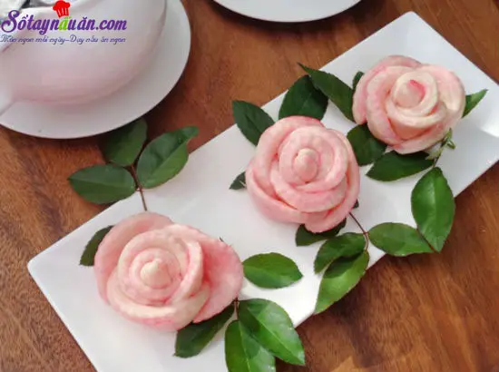 Hướng dẫn cách làm bánh bao hoa hồng đẹp mắt