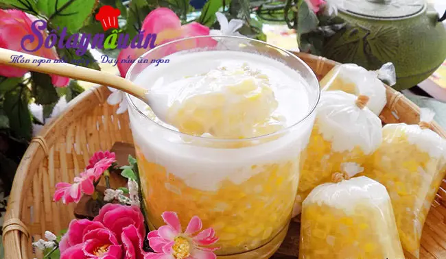 Cách làm chè ngô bột báng cực dẻo cực thơm ngon