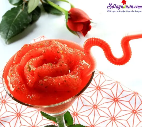 c&aacute;ch l&agrave;m sinh tố hoa hồng đ&aacute;