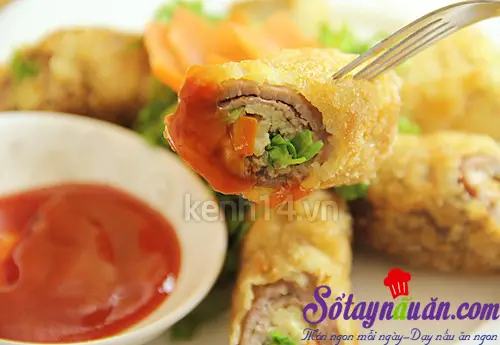 Hướng dẫn làm bò cuốn chiên giòn giòn rụm tại nhà