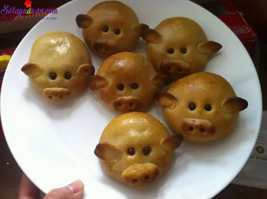 Cách làm bánh trung thu hình con heo dễ thương