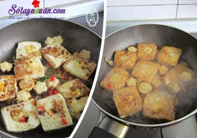 C&aacute;ch l&agrave;m đậu phụ chi&ecirc;n trứng c&uacute;t k&egrave;m xốt ngon tuyệt hảo 5