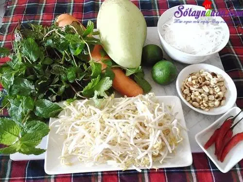 C&aacute;ch l&agrave;m nộm xo&agrave;i rau củ