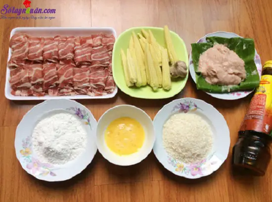 thịt b&ograve; cuộn ng&ocirc; non 1