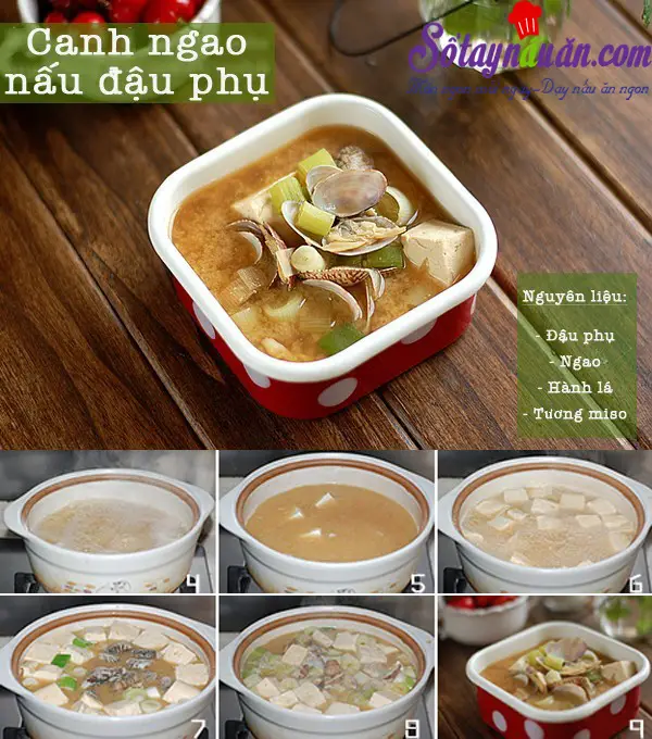Học nấu canh ngao đậu phụ