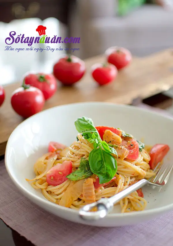 C&ocirc;ng thức cho m&oacute;n spaghetti kim chi dai ngon từng sợi kết quả