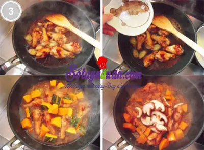 Đ&ugrave;i g&agrave; sốt nấm tươi 3