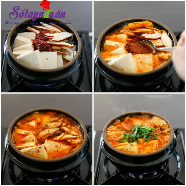 Hướng dẫn nấu canh kim chi đậu phụ cay cay ngon ngọt