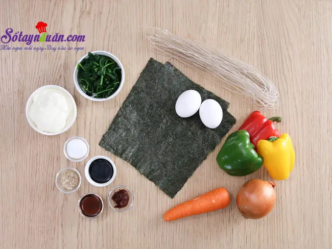 Kimbap nh&acirc;n miến v&agrave; trứng lạ m&agrave; ngon tuyệt nguy&ecirc;n liệu