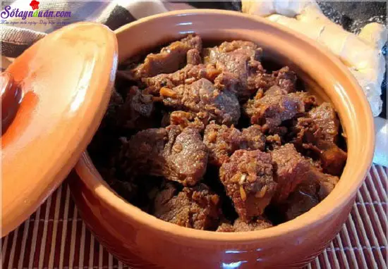 c&aacute;ch l&agrave;m thịt b&ograve; kho gừng 7