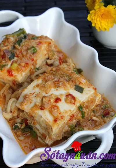 Đậu phụ hấp tôm nấm