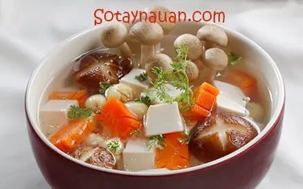 Hướng dẫn cách nấu canh hạt sen nấm hương chay siêu tốc